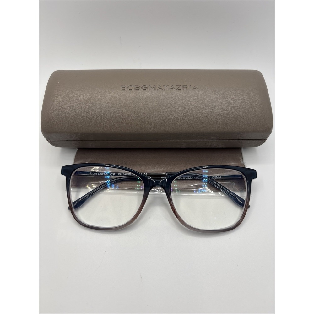 BCBG MAXAZRIA Kaleah Blue Fade Womens Full Rim Eyeglasses 52-16-135 w/case